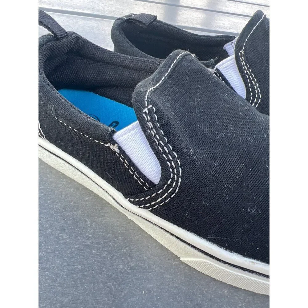 Wonder Nation Black Kids Slip-On Canvas Sneakers Size 11